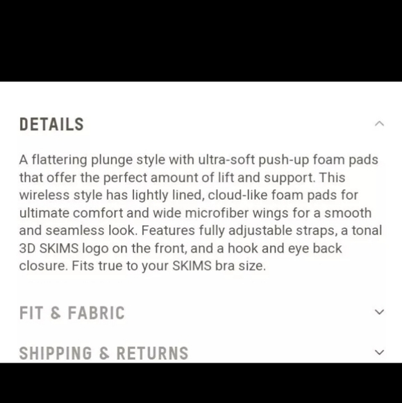 SKIMS- Wireless Form Push-Up / Plunge Bra (Bronze)-32B - Picture 7 of 7